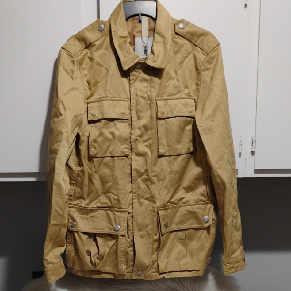 (X-58) Mango MNG Man Beige Utility Jacket Never Worn Sz.S